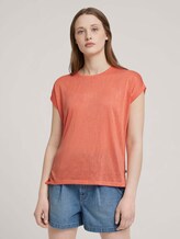 T-Shirt mit Ärmelaufschlag - Frauen - sundown coral T-Shirt mit Ärmelaufschlag - Frauen - sundown coral - 1 - TOM TAILOR Denim