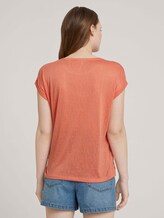 T-Shirt mit Ärmelaufschlag - Frauen - sundown coral T-Shirt mit Ärmelaufschlag - Frauen - sundown coral - 2 - TOM TAILOR Denim