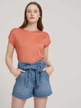 T-Shirt mit Ärmelaufschlag - Frauen - sundown coral T-Shirt mit Ärmelaufschlag - Frauen - sundown coral - 5 - TOM TAILOR Denim