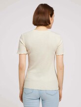 strukturiertes T-Shirt - Frauen - soft creme beige strukturiertes T-Shirt - Frauen - soft creme beige - 2 - TOM TAILOR Denim