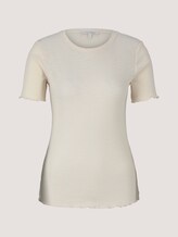 strukturiertes T-Shirt - Frauen - soft creme beige strukturiertes T-Shirt - Frauen - soft creme beige - 7 - TOM TAILOR Denim