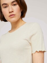strukturiertes T-Shirt - Frauen - soft creme beige strukturiertes T-Shirt - Frauen - soft creme beige - 9 - TOM TAILOR Denim