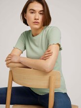 strukturiertes T-Shirt - Frauen - light dusty green strukturiertes T-Shirt - Frauen - light dusty green - 5 - TOM TAILOR Denim