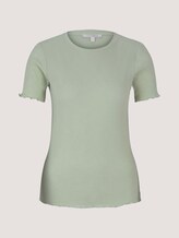strukturiertes T-Shirt - Frauen - light dusty green strukturiertes T-Shirt - Frauen - light dusty green - 7 - TOM TAILOR Denim