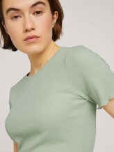 strukturiertes T-Shirt - Frauen - light dusty green strukturiertes T-Shirt - Frauen - light dusty green - 9 - TOM TAILOR Denim