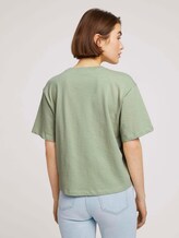 Cropped Basic T-Shirt - Frauen - light dusty green Cropped Basic T-Shirt - Frauen - light dusty green - 2 - TOM TAILOR Denim
