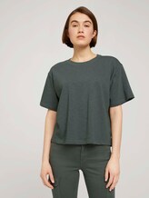 Cropped Basic T-Shirt - Frauen - dusty pine green Cropped Basic T-Shirt - Frauen - dusty pine green - 1 - TOM TAILOR Denim