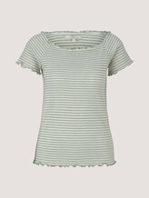 Schulterfreies Carmen T-Shirt mit Streifen - Frauen - green white stripe Schulterfreies Carmen T-Shirt mit Streifen - Frauen - green white stripe - 7 - TOM TAILOR Denim