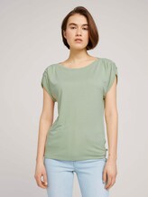 T-Shirt mit Faltendetail - Frauen - light dusty green T-Shirt mit Faltendetail - Frauen - light dusty green - 1 - TOM TAILOR Denim