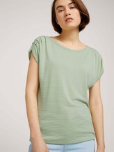 T-Shirt mit Faltendetail - Frauen - light dusty green T-Shirt mit Faltendetail - Frauen - light dusty green - 5 - TOM TAILOR Denim
