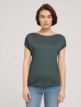 T-Shirt mit Faltendetail - Frauen - dusty pine green T-Shirt mit Faltendetail - Frauen - dusty pine green - 1 - TOM TAILOR Denim