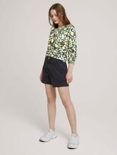 Gemustertes Shirt mit Ballonärmeln und Rippstruktur - Frauen - flower print Gemustertes Shirt mit Ballonärmeln und Rippstruktur - Frauen - flower print - 3 - TOM TAILOR Denim