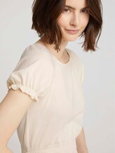 Cropped Carmen T-Shirt mit Raffungen - Frauen - soft creme beige Cropped Carmen T-Shirt mit Raffungen - Frauen - soft creme beige - 9 - TOM TAILOR Denim