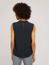 Top mit gerafftem Stehkragen - Frauen - deep black Top mit gerafftem Stehkragen - Frauen - deep black - 2 - Mine to five