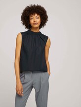 Top mit gerafftem Stehkragen - Frauen - deep black Top mit gerafftem Stehkragen - Frauen - deep black - 5 - Mine to five