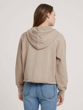 kurze Sweatjacke mit Bio-Baumwolle - Frauen - dune beige kurze Sweatjacke mit Bio-Baumwolle - Frauen - dune beige - 2 - TOM TAILOR Denim