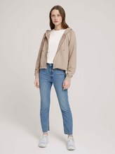 kurze Sweatjacke mit Bio-Baumwolle - Frauen - dune beige kurze Sweatjacke mit Bio-Baumwolle - Frauen - dune beige - 3 - TOM TAILOR Denim