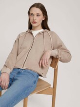 kurze Sweatjacke mit Bio-Baumwolle - Frauen - dune beige kurze Sweatjacke mit Bio-Baumwolle - Frauen - dune beige - 5 - TOM TAILOR Denim