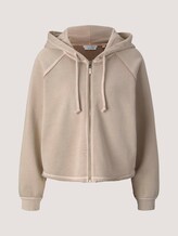 kurze Sweatjacke mit Bio-Baumwolle - Frauen - dune beige kurze Sweatjacke mit Bio-Baumwolle - Frauen - dune beige - 7 - TOM TAILOR Denim