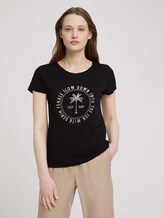 Print T-Shirt mit Bio-Baumwolle - Frauen - deep black Print T-Shirt mit Bio-Baumwolle - Frauen - deep black - 1 - TOM TAILOR Denim