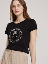 Print T-Shirt mit Bio-Baumwolle - Frauen - deep black Print T-Shirt mit Bio-Baumwolle - Frauen - deep black - 5 - TOM TAILOR Denim