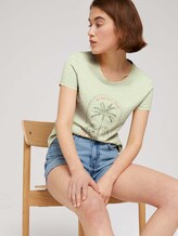 Print T-Shirt mit Bio-Baumwolle - Frauen - light dusty green Print T-Shirt mit Bio-Baumwolle - Frauen - light dusty green - 5 - TOM TAILOR Denim