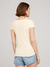 T-Shirt mit Wellensaumkante - Frauen - soft creme beige T-Shirt mit Wellensaumkante - Frauen - soft creme beige - 2 - TOM TAILOR Denim