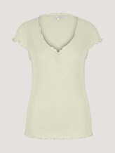 T-Shirt mit Wellensaumkante - Frauen - light dusty green T-Shirt mit Wellensaumkante - Frauen - light dusty green - 7 - TOM TAILOR Denim