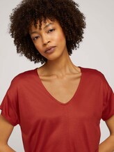 T-Shirt mit V-Ausschnitt - Frauen - Rooibos Orange T-Shirt mit V-Ausschnitt - Frauen - Rooibos Orange - 9 - Mine to five