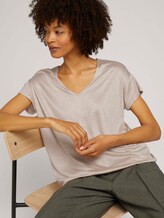 T-Shirt mit V-Ausschnitt - Frauen - cream toffee melange T-Shirt mit V-Ausschnitt - Frauen - cream toffee melange - 5 - Mine to five
