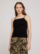 Rüschen Top mit Spaghettiträgern - Frauen - deep black Rüschen Top mit Spaghettiträgern - Frauen - deep black - 1 - TOM TAILOR Denim