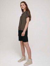 Gestreiftes T-Shirt mit Rüschenärmel - Frauen - black beige structured stripe Gestreiftes T-Shirt mit Rüschenärmel - Frauen - black beige structured stripe - 3 - TOM TAILOR Denim
