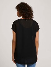Langes T-Shirt mit Schlitzen - Frauen - deep black Langes T-Shirt mit Schlitzen - Frauen - deep black - 2 - TOM TAILOR Denim