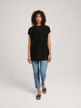 Langes T-Shirt mit Schlitzen - Frauen - deep black Langes T-Shirt mit Schlitzen - Frauen - deep black - 3 - TOM TAILOR Denim