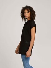 Langes T-Shirt mit Schlitzen - Frauen - deep black Langes T-Shirt mit Schlitzen - Frauen - deep black - 5 - TOM TAILOR Denim