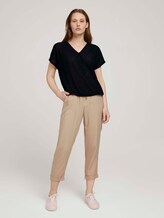 Strukturiertes T-Shirt mit Tunnelzug - Frauen - deep black Strukturiertes T-Shirt mit Tunnelzug - Frauen - deep black - 3 - TOM TAILOR Denim