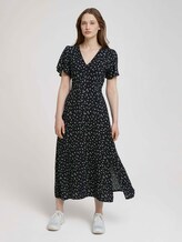 gemustertes Midikleid - Frauen - black minimal flower print gemustertes Midikleid - Frauen - black minimal flower print - 1 - TOM TAILOR Denim