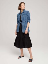 Volant Midikleid mit Bio-Baumwolle - Frauen - deep black Volant Midikleid mit Bio-Baumwolle - Frauen - deep black - 3 - TOM TAILOR Denim