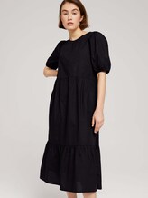 Volant Midikleid mit Bio-Baumwolle - Frauen - deep black Volant Midikleid mit Bio-Baumwolle - Frauen - deep black - 5 - TOM TAILOR Denim