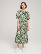 Volant Midikleid mit Bio-Baumwolle - Frauen - flower print Volant Midikleid mit Bio-Baumwolle - Frauen - flower print - 1 - TOM TAILOR Denim