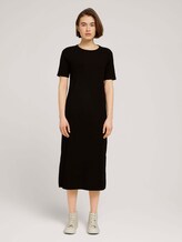 Midikleid mit Rippstruktur - Frauen - deep black Midikleid mit Rippstruktur - Frauen - deep black - 1 - TOM TAILOR Denim