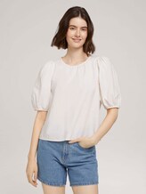 Ballonärmel Bluse mit Bio-Baumwolle - Frauen - Gardenia White Ballonärmel Bluse mit Bio-Baumwolle - Frauen - Gardenia White - 1 - TOM TAILOR Denim