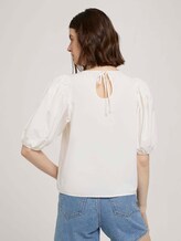 Ballonärmel Bluse mit Bio-Baumwolle - Frauen - Gardenia White Ballonärmel Bluse mit Bio-Baumwolle - Frauen - Gardenia White - 2 - TOM TAILOR Denim