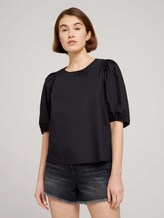 Ballonärmel Bluse mit Bio-Baumwolle - Frauen - deep black Ballonärmel Bluse mit Bio-Baumwolle - Frauen - deep black - 1 - TOM TAILOR Denim