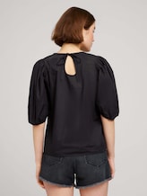 Ballonärmel Bluse mit Bio-Baumwolle - Frauen - deep black Ballonärmel Bluse mit Bio-Baumwolle - Frauen - deep black - 2 - TOM TAILOR Denim