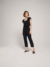 Jumpsuit mit Bindegürtel - Frauen - deep black Jumpsuit mit Bindegürtel - Frauen - deep black - 1 - TOM TAILOR Denim