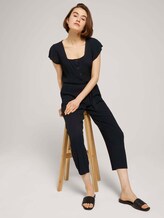 Jumpsuit mit Bindegürtel - Frauen - deep black Jumpsuit mit Bindegürtel - Frauen - deep black - 5 - TOM TAILOR Denim