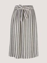 Leinen Midirock mit Bindegürtel - Frauen - black beige stripe Leinen Midirock mit Bindegürtel - Frauen - black beige stripe - 7 - TOM TAILOR Denim