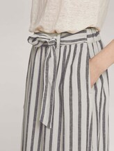 Leinen Midirock mit Bindegürtel - Frauen - black beige stripe Leinen Midirock mit Bindegürtel - Frauen - black beige stripe - 9 - TOM TAILOR Denim