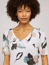 Leinen T-Shirt mit V-Ausschnitt - Frauen - floral design Leinen T-Shirt mit V-Ausschnitt - Frauen - floral design - 9 - Mine to five